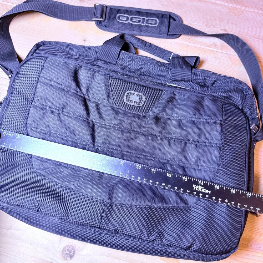 OGIO Black Ballistic Nylon Laptop Messenger Bag Briefcase Travel Office Case‎